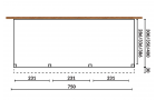 Aanbouwveranda Sublime plat dak - 750 x 300 cm