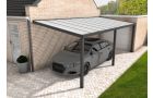 Aluminium aanbouwcarport Velvetline antraciet - Polycarbonaat dak - 400x700 cm