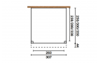 Aanbouwveranda Oblique schuin dak - 300 x 300 cm