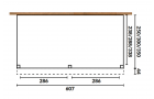 Aanbouwveranda Oblique schuin dak - 600 x 300 cm