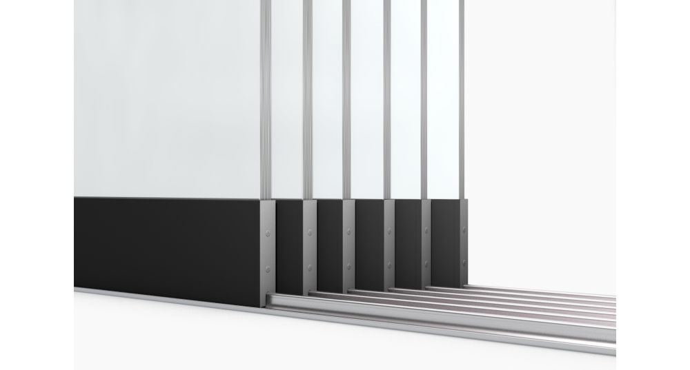 Glasschuifsysteem Comfort PLUS 6050x2000/2350 mm - Getint glas - 6-spoor