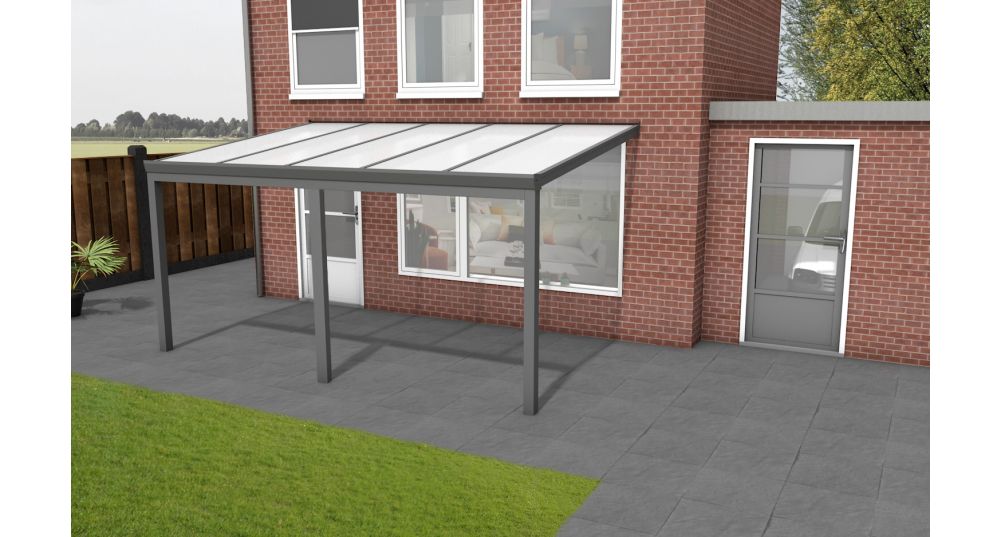 Aluminium aanbouwveranda Velvetline 500 x 250 cm - Polycarbonaat dak