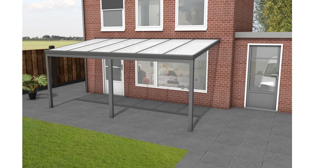Aluminium aanbouwveranda Velvetline 600 x 250 cm - Polycarbonaat dak