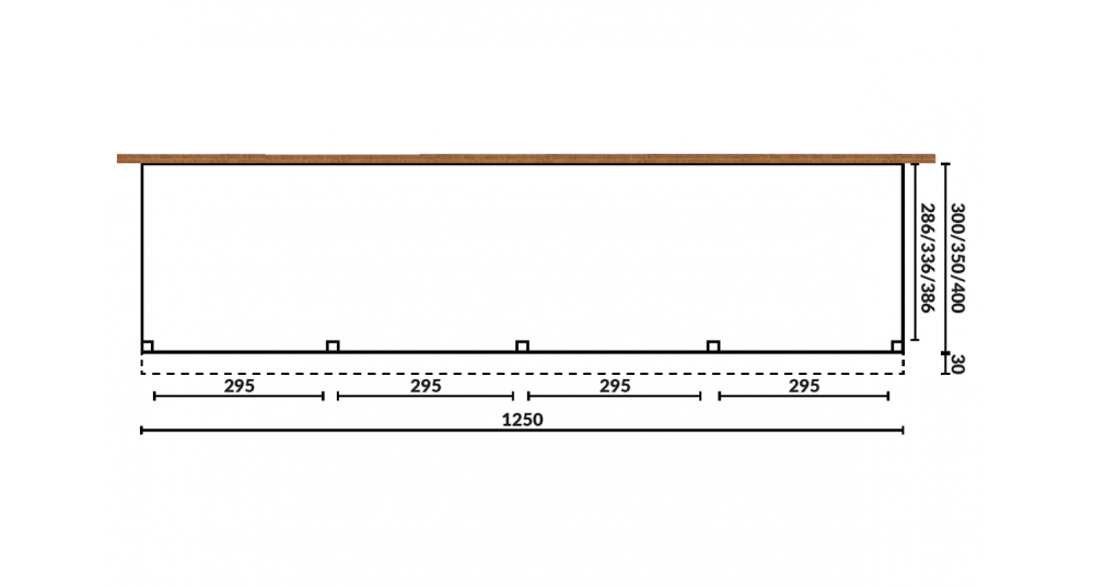 Aanbouwveranda Sublime plat dak - 1250 x 400 cm