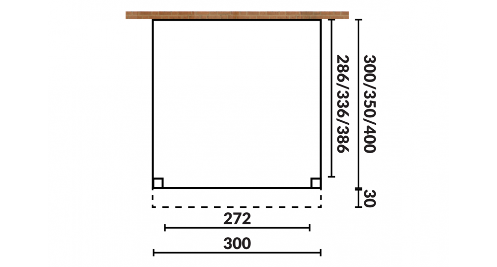 Aanbouwveranda Sublime plat dak - 300 x 350 cm