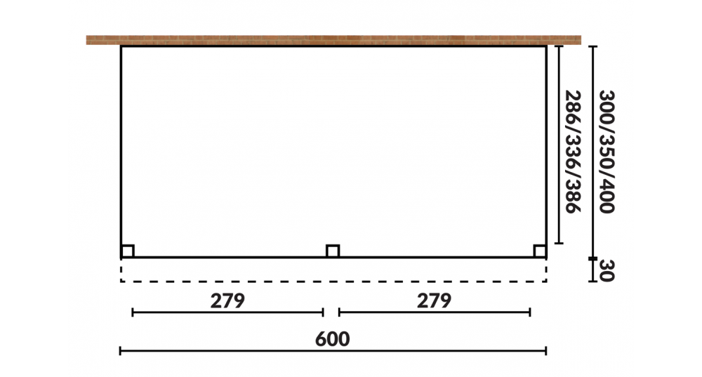 Aanbouwveranda Sublime plat dak - 600 x 300 cm