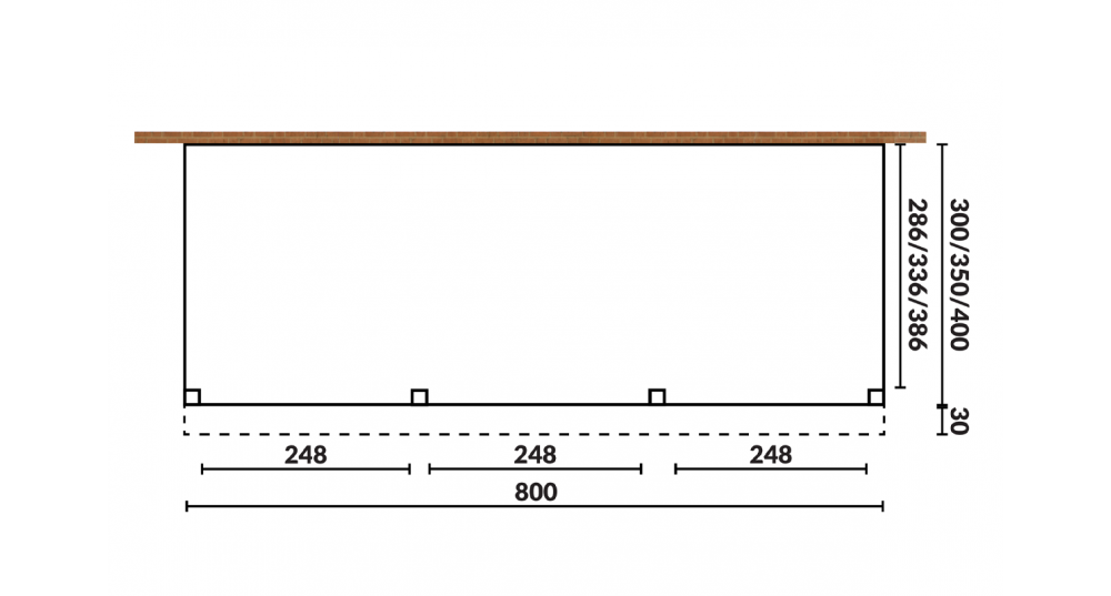 Aanbouwveranda Sublime plat dak - 800 x 300 cm