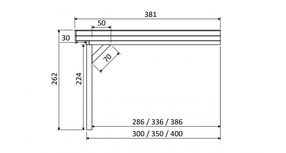 Aanbouwveranda Sublime plat dak - 1400 x 300 cm