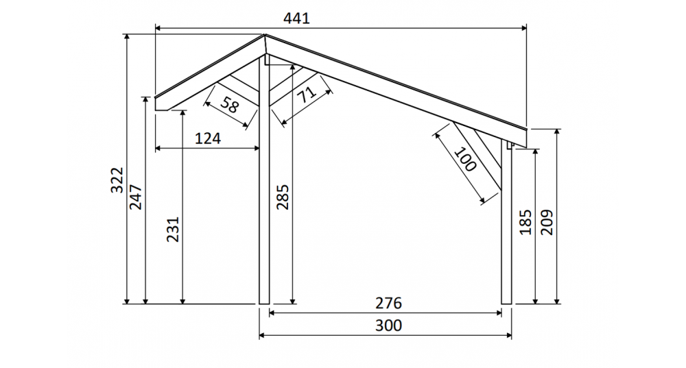 DHZ Buitenverblijf Easyline Kapschuurdak - 500 x 300 cm