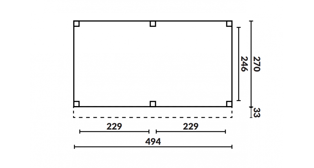 Buitenverblijf Grandiose Plat dak - 500 x 270 cm