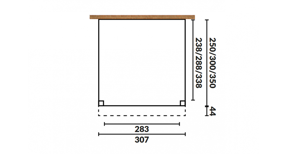 Aanbouwveranda Oblique schuin dak - 300 x 400 cm