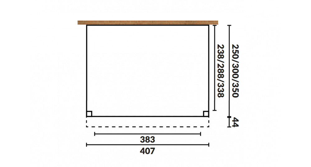 Aanbouwveranda Oblique schuin dak - 400 x 300 cm