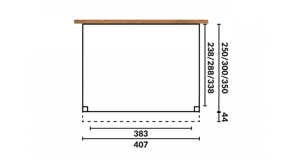 Aanbouwveranda Oblique schuin dak - 400 x 350 cm