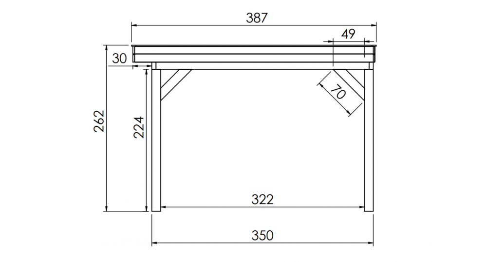 Buitenverblijf Sublime Plat dak - 400 x 350 cm