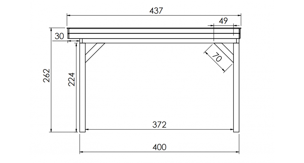 Buitenverblijf Sublime Plat dak - 1400 x 400 cm