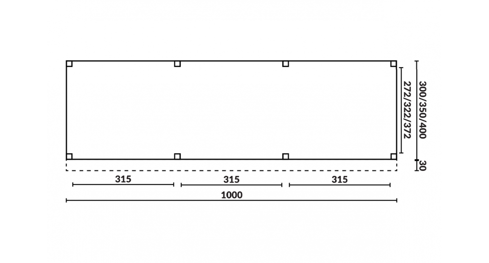 Buitenverblijf Sublime Plat dak - 1000 x 350 cm