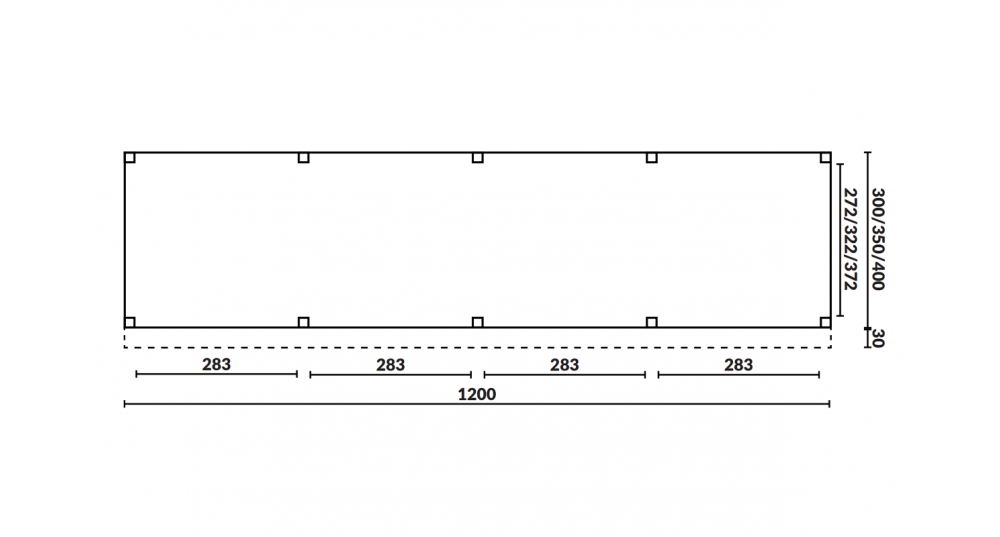 Buitenverblijf Sublime Plat dak - 1200 x 400 cm