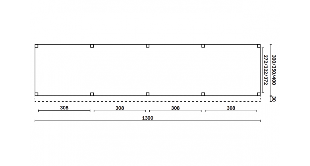 Buitenverblijf Sublime Plat dak - 1300 x 400 cm