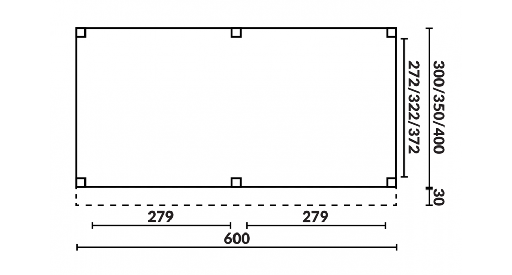 Buitenverblijf Sublime Plat dak - 600 x 300 cm