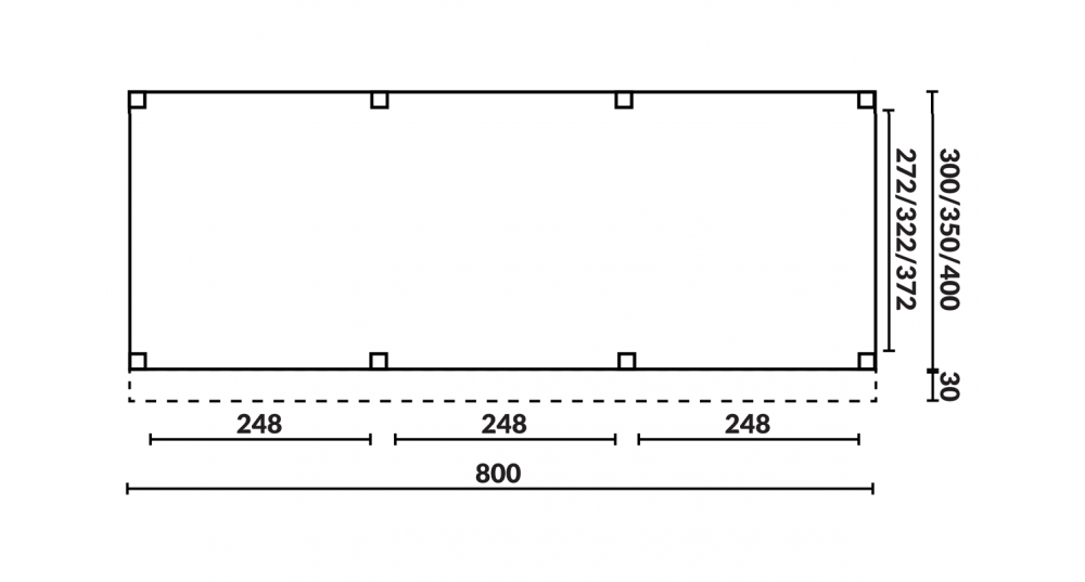 Buitenverblijf Sublime Plat dak - 800 x 350 cm