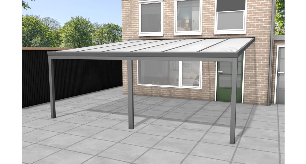 Aluminium aanbouwveranda Velvetline 600 x 400 cm - Polycarbonaat dak