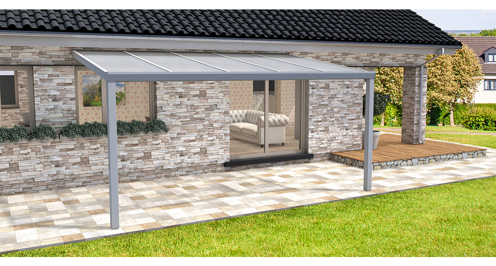 Aluminium aanbouwveranda Velvetline 400 x 250 cm - Polycarbonaat dak