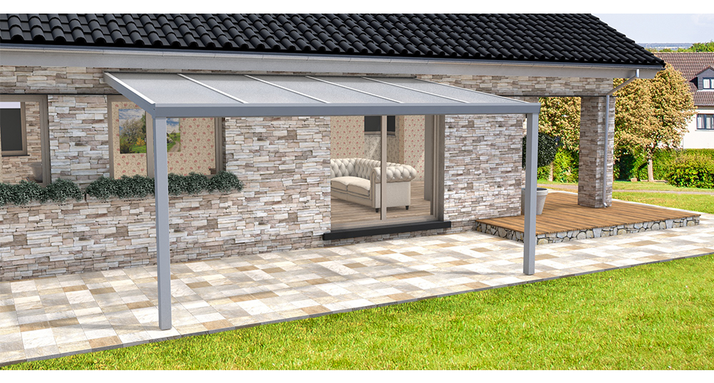 Aluminium aanbouwveranda Velvetline 400 x 400 cm - Polycarbonaat dak